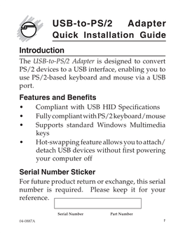 USB-To-PS/2 Adapter