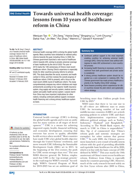 Lessons from 10 Years of Healthcare Reform in China
