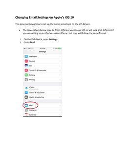 Changing Email Settings on Apple's Ios 10