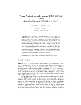 Power Analysis Attacks Against IEEE 802.15.4 Nodes (Extended Version of COSADE 2016 Paper)