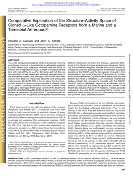 Comparative Exploration of the Structure–Activity Space of Cloned A-Like Octopamine Receptors from a Marine and a Terrestrial Arthropod S