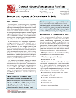 Sources and Impacts of Contaminants in Soils