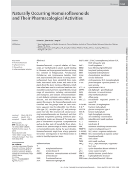 Naturally Occurring Homoisoflavonoids and Their Pharmacological Activities