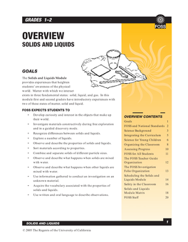 Overview Solids and Liquids