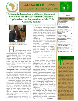 AU-SARO Bulletin African Union Southern Africa Regional Office