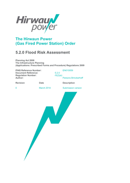Hirwaun Power Project Flood Risk Assessment