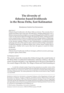 The Diversity of Fisheries Based Livelihoods in the Berau Delta, East Kalimantan