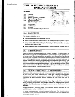 Unit 30 Highway Services : Haryana Tourism
