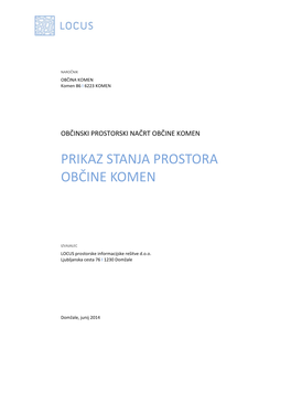 Prikaz Stanja Prostora Občine Komen