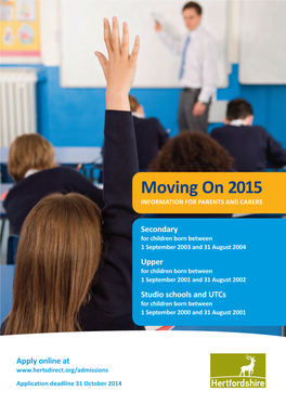 Moving on 2015 Information for Parents and Carers