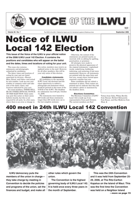 Notice of ILWU Local 142 Election
