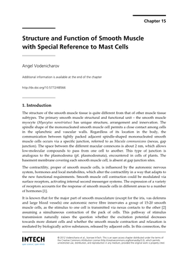 Structure and Function of Smooth Muscle with Special Reference to Mast Cells