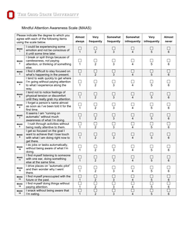 Mindful Attention Awareness Scale (MAAS)