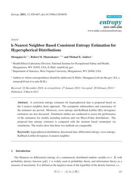 K-Nearest Neighbor Based Consistent Entropy Estimation for Hyperspherical Distributions