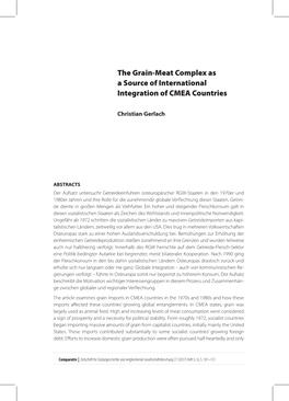 The Grain-Meat Complex As a Source of International Integration of CMEA Countries