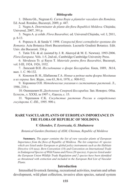 155 Rare Vascular Plants of European Importance in The