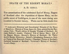 Death of the Regent Moray.*