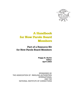 Handbook for New Parole Board Members