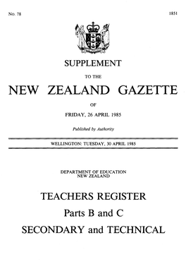 No 78, 30 April 1985, 1851