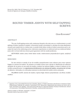 Bolted Timber Joints with Self-Tapping Screws