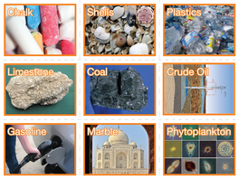 Chalk Plastics Limestone Coal Crude Oil Gasoline Marble Phytoplankton