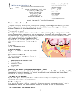 Acoustic Neuroma (AKA Vestibular Schwannoma)