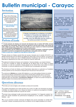 Bulletin Municipal Carayac