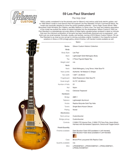 59 Les Paul Standard the Holy Grail