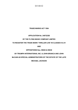 Trade Marks Inter Partes Decision O/108/12