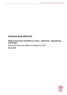 Guidance Note QGN 30.2 Shaft Construction Metalliferous Mines