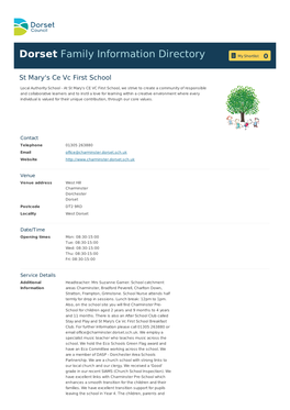 St Mary's Ce Vc First School