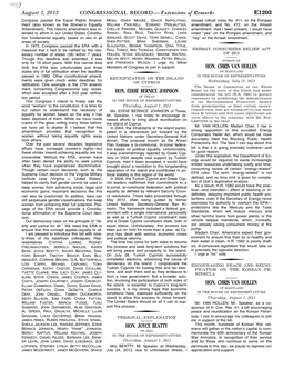 CONGRESSIONAL RECORD— Extensions of Remarks E1203 HON