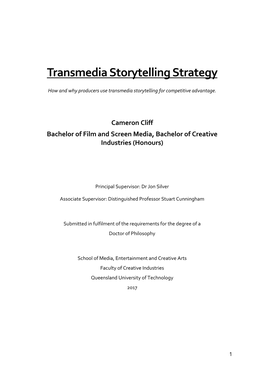 Transmedia Storytelling Strategy