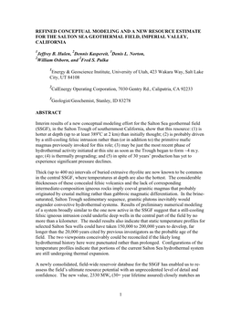 Salton Sea Geothermal Field Model