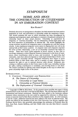 The Construction of Citizenship in an Emigration Context