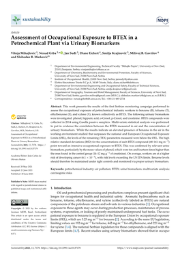 Assessment of Occupational Exposure to BTEX in a Petrochemical Plant Via Urinary Biomarkers
