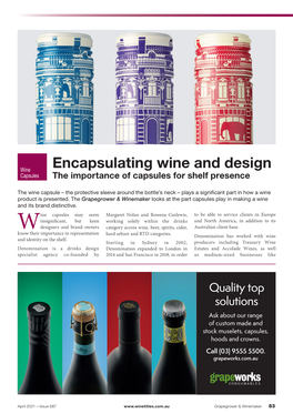 Encapsulating Wine and Design Capsules the Importance of Capsules for Shelf Presence