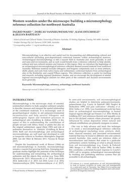 Building a Micromorphology Reference Collection for Northwest Australia