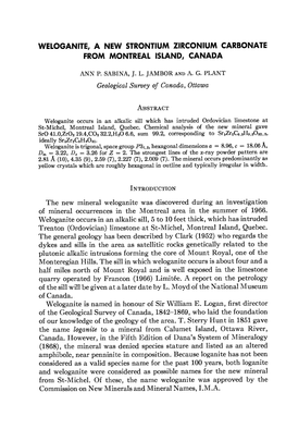 Wei.Oganite, a New Strontium Zirconium Carbonate From