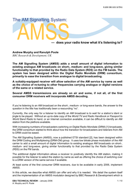 The AM Signalling System, AMSS