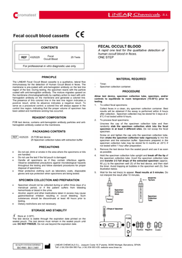 Fecal Occult Blood Cassette