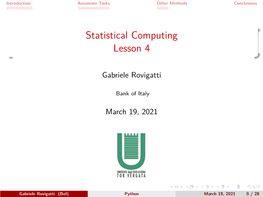 Statistical Computing Lesson 4