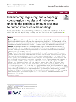 Inflammatory, Regulatory, and Autophagy Co-Expression Modules