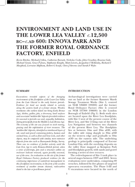 Environment and Land Use in the Lower Lea Valley C. 12500 BC