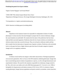 Predicting the Genetic Loci of Past Evolution