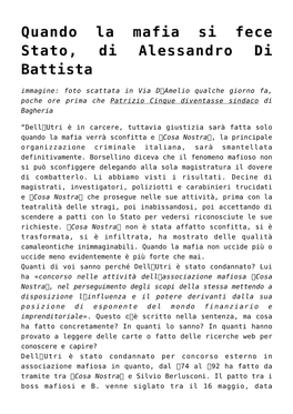 Quando La Mafia Si Fece Stato, Di Alessandro Di Battista