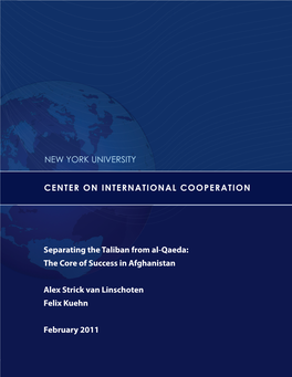 I NEW YORK UNIVERSITY Separating the Taliban from Al-Qaeda: The