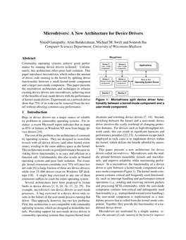 Microdrivers: a New Architecture for Device Drivers