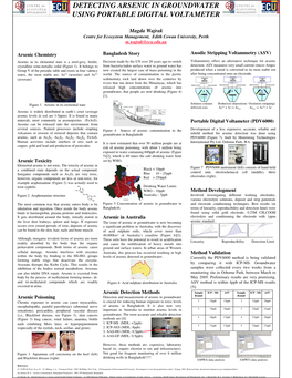 Detecting Arsenic in Groundwater Using Portable Digital Voltameter