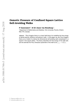 Osmotic Pressure of Confined Square Lattice Self-Avoiding Walks